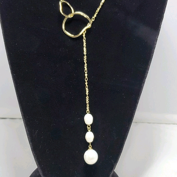 Nordstrom gold chain with pearl drop necklace - Picture 2 of 4